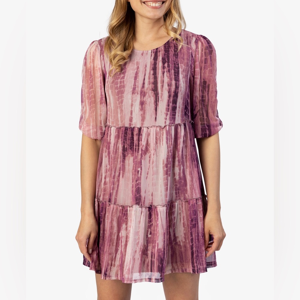 Speechless Juniors TieDyed Mesh Dress Color Mauve Berry Sz XXS never worn no tag